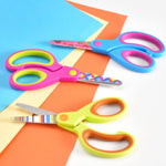 Zicolu Kids Scissors Set, Safety Children Scissors with Blunt-Tip Floral Print Blade and Soft Grip, Great for DIY, Arts, Home, School Classroom Use, Blue/Purple/Yellow