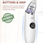 GROWNSY Nasal Aspirator for Baby | Baby Nose Sucker | Electric Nose Suction for Toddler, Ergonomic Booger Sucker with 3 Silicone Tips, Music & Light Soothing Function(White)