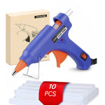 ZFYOUNG Mini Hot Glue Gun 10pcs Glue Stick Hot Glue Gun Set For Quick Repair Artist DIY Art Home 20w Blue