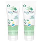 Two tubes of baby Dove hypoallergenic lotion on a white background
