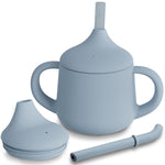 Moonkie Silicone Baby Sippy Cups | 3 Stages Training Cup Straw Cup for Infants Toddlers and Kid | 4 oz 1Pack