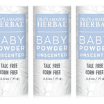 Ora's Amazing Herbal Talc-Free Grain-Free Gluten-Free Corn-Free Baby Powder 2.5oz … (Unscented 3 Pack)