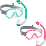 Vvinca Snorkeling Gear for Kids Dry Top Kids Snorkel Set for Boys Girls Junior Youth Children Age 4-14 Swim Goggles with Nose Cover Anti-Fog Panoramic View Adjustable Elastic Diving Mask and Snorkel