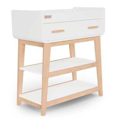 Dream On Me Fisher Price Baby Changing Table, Vintage White Oak – Greenguard Gold & JPMA Certified, Wooden Nursery Dresser with Storage Shelves – Compact, Sturdy & Easy-to-Clean Design