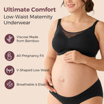 Momcozy Maternity Underwear Seamless, Pregnancy Postpartum Panties Under Bump Maternity Underwear Cotton 4 Pack