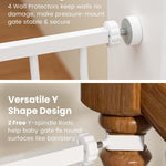 Mom's Choice-GROWNSY Baby Gate for Stairs, 29.5"-48.4" Pressure Mounted Baby Gate for Top of Stair&Doorway with V-Shaped Rods, Anti-Trip Pedal, Extra Wide Stairs Dog Gate Easy Install w/Red Reminder