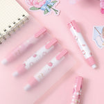4 Pcs Cute Pink Retractable Eraser with 4 Pcs Extra Refills Cartoon Eraser Pencil Erasers for School Kids Boy Girl Women (4Pcs Peach)