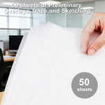 WRJIANGFA Tracing Paper Pad, 50 Sheets, A4 Size 8.27x11.69 Inches, High Transparency, Anti-Wrinkle, 53gsm, for Artists, Architects, Students