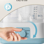 Grownsy Adjustable 4 in 1 Large Bottle Sterilizer and Dryer, 8 Bottles Capacity,Electric Steam Baby Bottle Sterilizer, Sanitizer for Baby Bottles & Pacifiers, Breast Pump Parts Blue