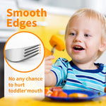 4 Piece Stainless Steel Toddler Forks and Spoons with Smooth Rounded Edges | Self-Feeding Toddle Utensil Set for Babies 1+ Year Old | Dishwasher Safe Baby Silverware Set