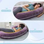 INSEN Pregnancy Pillow,Maternity Body Pillow with Velvet Cover,C Shaped Body Pillow for Sleeping (Cozy Velvet-Lavender)