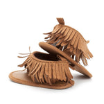 Infant Newborn Baby Girl Summer Anti-Slip Soft Sole Crib Shoes Tassel Moccasin Sandal (0-6 Months, Khaki)