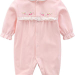 Baby One Piece Romper Soft Cotton Sleepwear Footed Jumpsuit for 0-12 Month Infant