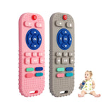 Hooku 2 Pack Silicone Teething Toys for Babies 0-6 Months, Teethers for Babies 6-12 Months, Remote Teether for Baby, Sensory Toys for Babies, Baby Chew Toys