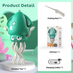 Magic Dancing Octopus Toy - Smart Obstacle-Dodging Robot with LED Light Show & Music, USB Rechargeable Tummy Time Squid Toy for Baby | Electric Crawling Octopus | Interactive Gift for Kids 3+ (Green)
