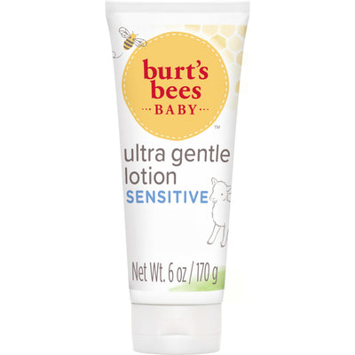 Burt's Bees Baby ultra gentle lotion for sensitive skin on a white background