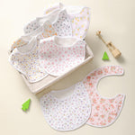 lazyrhino Soft and Absorbent Baby Bibs,Flower Pattern,Adjustable,unisex,Pack of 7 (multi02)