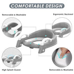 Zieyeen Potty Training Seat with Step Stool Ladder, Toddler Potty Training Toilet for Boys Kids, Potty Chair Adjustable Potty Seat for Toilet with Anti-Slip Wide Steps Splash Guard Safety Handles