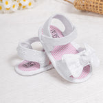 Miamooi Infant Baby Girls Boys Sandals Summer Bowknot Crib Shoes Toddler Pu Leather Flower Soft Rubber Sole Dress Flats First Walker Shoes
