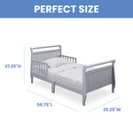 Delta Children Wood Sleigh Toddler Bed, Grey