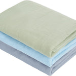 Muslin Swaddle Blankets, Nursery Receiving Blanket for Newborn, Baby Swaddle Wrap Soft Silky & Breathable, 3 Packs, 47 X 47In (Blue and Green 3 Pieces)