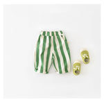 ASFGIMUJ Baby Boy Girl Casual Bug Pants Toddler Striped Elastic Waist Bloomers Pants Cotton Casual Soft Trousers 12-18 Months A03-Green
