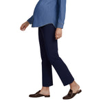 Motherhood Maternity Women's Super Stretch Secret Fit Over The Belly Ankle Straight Leg Pregnancy Dress Pants for Work, Navy, Small