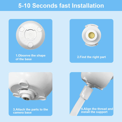 HelloBaby Wall Mounted Baby Monitor No WiFi, 5'' Sreen with 30-Hour Battery, Crib Camera Baby Monitor with Camera and Audio, Hello Baby Monitor with Mount