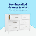 Graco Classic 6-Drawer Dresser – GREENGUARD Gold Certified, White Dresser for Bedroom, Kids & Nursery Storage Chest, Safety Interlocking Drawers, Pre-Installed Tracks, Kids Chest (White)