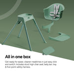 Mompush Olli 7-in-1 Convertible High Chair for Babies and Toddlers – Adjustable Height & Footrest, Dishwasher-Safe Tray, Compact Foldable Design for Easy Storage & Travel, Lightweight Yet Durable