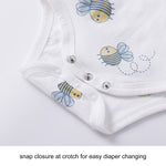pureborn Baby Bodysuit - Short Sleeve Cotton Romper Summer One-piece Outfit for Infant Boys Girls 0-3 Months Bees