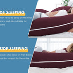 INSEN Pregnancy Pillow, Maternity Body Pillow with Velvet Cover, C Shaped for Side Sleeping (Cooling Tencel-Red Plum)