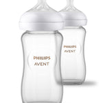 Philips Avent Natural Glass Baby Bottles with Natural Response Nipples (Medium Flow, Flow 3), 8oz, 4-Pack, SCY913/04
