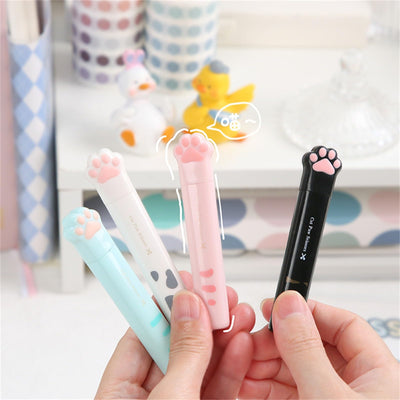 Pink Kawaii Cat Paw Scissors, Mini Portable Cute Stationery Scissors Stainless Steel Multifunctional Office Novelty Folding Art for Home School Office, Teacher Student Kids, Students
