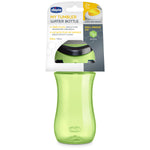 Chicco My Tumbler Toddler Sippy Cup for 2+ Years, 12oz Spill-Proof when Closed Water Bottle with Free-Flow Spout, Flip-Up Carry Handle, Easy Grip, BPA Free, Green