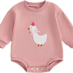 YINGISFITM Newborn Baby Girl Clothes Love Heart Long Sleeve Bubble Romper Sweatshirt Onesie Infant Valentines Spring Outfits