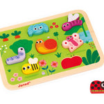 Janod - Garden Chunky Puzzle 7 Pieces - Toddler Playtime - Develops Fine Motor Skills - Encourages Imaginative Play - Safe Quality Materials - Easy to Grasp