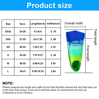 Kids Swim Fins, Fins for Swimming Kid,Short Kids Flipper with Mesh Bag,Swimming Flippers for Lap Swimming Training,Flippers for Children Adults Beginners (A Fins, S (US Kids 2-4))