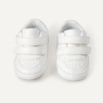 Amazon Essentials Unisex Babies' Hook & Loop Court Sneakers, White, 3 Infant