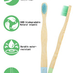 NUDUKO Kids Toothbrush Bamboo Toothbrushes 6 Pack - Organic Compostable Tooth Brush Wooden Baby Toddler Toothbrush, Eco-Friendly Natural Biodegradable Soft Bristle Toothbrush for Children