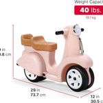 Step2 Ride Along Scooter Kids Push Car, Foot Powered Ride On Toy, Practice Balance with 4 Wheels, Made of Durable Plastic, Max Weight 40 lbs., For Toddlers 1.5-4 Years Old, Rose Pink
