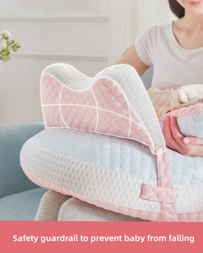 WYXunPlanet Nursing Pillow, Breastfeeding Pillow for Breastfeeding and Bottle Feeding to Reduce Strain on arms and Back, Better Support Baby,Waist Adjustable,Knitted Cotton Cover,Removable, Pink
