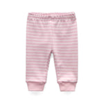Unisex Newborn Baby Cotton 4-Pack Pants Embroidery Pringting Casual Leggings 0-24 Months for Boys and Girls Pink