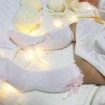 American Trends Baby Knee High Socks Tube Long Stockings for Girls Boys Newborn Infants Toddlers Ruffled Uniform Socks Bow-Knot 12-36 Months