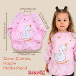 Bib for Baby Girls and Boys Aged 6-24 Months, Water-Resistant, Baby Bibs for Eating, Waterproof Fabric Sleeved Smock