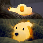 LED Silicone Dog Night Light,Portable Cute Kawaii Soft Dimmable Rechargeable Touch Control Stress Relieving Nursery Puppy Lamp,Bedside Lamp for Baby Children Boys Girls Kids and Toddler