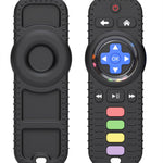 Fu Store Silicone Baby Teether Toys for 0-12 Momths 3-24 Months Infant Toddlers TV Remote Control Rattle Teethers for Babies Chew Toys Teething Relief Soothe Babies Gums, Black