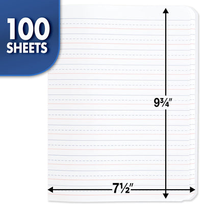 Mead Primary Composition Book, Primary Ruled Journal, Grades K-2, 7-1/2" x 9-3/4", 100 Sheets, Blue Marble (09902)