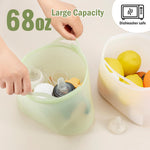 Silicone Travel Bottle Sterilizer Bags | 2000ml Microwave Steam Sterilizer Bags for Baby Bottles, Breast Pump & Pacifiers, Reusable Steam Sterilizing Bags for Travel and Home Use（Clear Green）