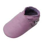 Mejale Baby Soft Soled Leather Moccasins Anti-Slip Infant Toddler Shoes First Walkers(Light Purple,0-6 Mos)